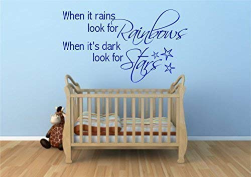 Rainbow Stars Kids Wall Art Sticker Quote Decal Transfer Mural Stencil Tattoo WSD382