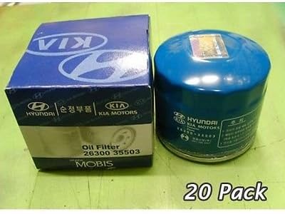 HYUNDAI Motors OEM Genuine 2630035503 Oil Filter Clean 20-pc Set Tiburon, Accent, Elantra, Sonata, Azera