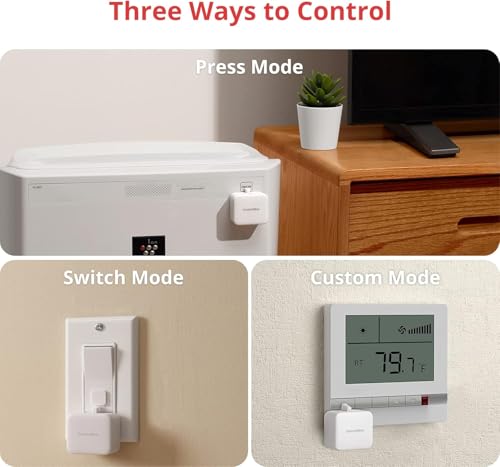 Interrupteur Intelligent Bluetooth - Petit Robot d'Interrupteur avec APP Contrôle et Minuteur Programmable, Ajouter SwitchBot Hub pour le Rendre Compatible avec Alexa et Google Home (Blanc)