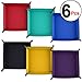 SIQUK 6 Pieces Dice Tray PU Leather Dice Rolling Tray Folding Square Holder for Dice Games, 6 Colors