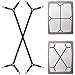 Bed Sheet Fasteners Holder Straps, 2 Pcs Adjustable Triangle Fitted Sheet Clips Grippers Suspenders, Elastic Crisscross Corner Holders for All Bedsheet Flat Sheets ( Black )