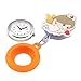Top Plaza Girls' Kid's Cute Lovely Cartoon Angel Silicone Nurse Clip-on Fob Brooch Hanging Easy Pull Clasp Stretch Analog Quartz Pocket Watches,Set of 3