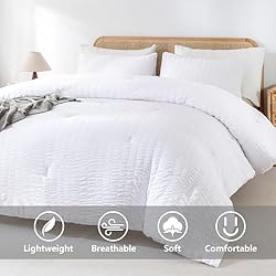 Andency King Size Comforter Set White, 3 Pieces