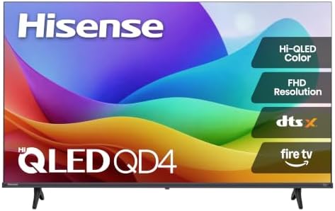 Hisense 40-Inch Class QD4 Series Hi-QLED FHD Smart Fire TV (40QD4QF) - Quantum Dot Color, DTS Virtual: X, Alexa Built in, Slim Bezel Design