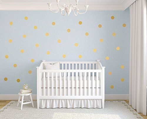 A polka in the room / Polka Dot Wall Decal / gift / Gold Polka Dot Decal / 2.5" Dot sticker / Kids wall decoration / baby room decal / Removable wall paper