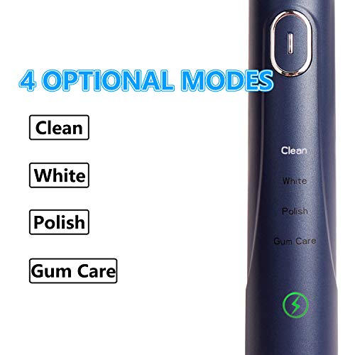 NAWCUP New Sonic Electric Toothbrush, Adult Electric Toothbrush, Smart Electric Toothbrush has 4 Modes, IPX7 Whitening Electric Toothbrush, Including USB Charging and 2 Replaceable Brush Heads