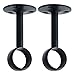 Alise Curtain Rod Holder Bracket 1''Dia,Closet Rod Holders Wall Mounted,Ceiling Mount Curtain Flange Brackets,Curved Shower Curtain Rods for Bathroom,Stainless Steel Black Finish,Pack of 2