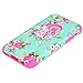 iPhone 6 Plus Case, iPhone 6S Plus Case, Ranyi [2 Piece Floral Flower] [360 Full Body Protection] [Shock Absorbing] Hybrid Rugged Protective Case for Apple iPhone 6/6s Plus (5.5 inch), hot Pink