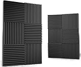 12 pack Acoustic Panels - Acoustic Foam Panels - Sound Proof Studio foam Sound Dampening noise Sound Deadening foam Sound Panels wedges Soundproof Sound Insulation Absorbing 1