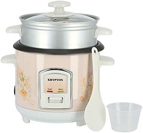 Krypton 350W Rice Cooker with Steamer Non-Stick Inner Pot