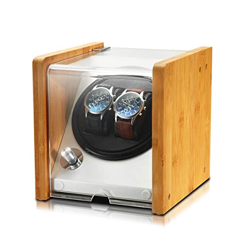 OLYMBROS Bamboo Double Automatic Watch Winder Box with Super Quiet Japanese Motor for 2 Watches OLYMBROS Bamboo Double Automatic Watch Winder Box with Super Quiet Japanese Motor for 2 Watches