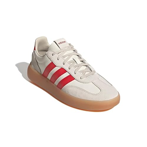 adidas Men's Barreda Decode Sneaker, Off White/Better Scarlet/Alumina, 4