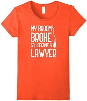 Womens Broom Broke Became Lawyer DIY Costume Office Job Medium Orange