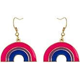 Bisexual Pride Rainbow Shape Dangle Earrings Gay and Lesbian LGBT Pride Gifts Rainbow Jewelry
