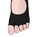 Flesser Yoga Sports GYM Five Toe Separator Socks Alignment Pain Health Massage Socks (Half Toe Black)