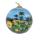 Hand Painted Glass Christmas Ornament - Island