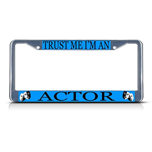 Actor Style 3 Career Profession Metal License Plate Frame Tag Border Two Holes Perfect for Men Women Car garadge Decor
