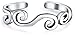 Sterling Silver Swirl Midi Ring Adjustable Scroll Toe Rings