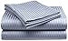 Deluxe Hotel 4-Piece Bed Sheet Set - Dobby Stripe - 100% Cotton Sateen - 300 Thread Count - Queen - Silver