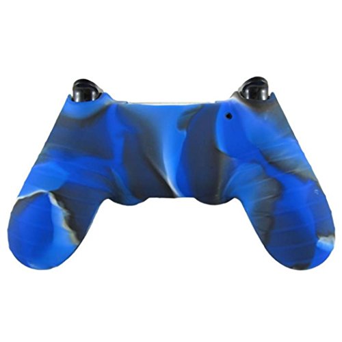 Detonation Model Game Controller Accessories,Ikevan Soft Camouflage Silicone Case Cover For Playstation PS4 Controller (Blue) - Thumbnail 3