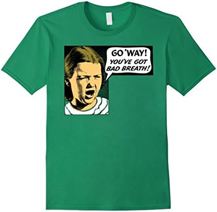 Mens Bad breath pop art funny modern cartoon comic vintage tshirt 2XL Kelly Green