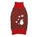 KYEESE Red Dog Sweater Turtleneck Dogs Sweaters with Snowman Knit Pullover Warm Dog Clothes for Holiday
