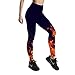 Lesubuy Mid-Waist Robot Leg Bones Print Women Sport Ankle-Length Leggings