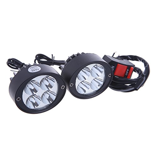 Julianne 1 Pair Universal DC 12-60V LED Motorcycle Fog Light Waterproof dust-proof rust-proof Spotlight Lamp With Switch