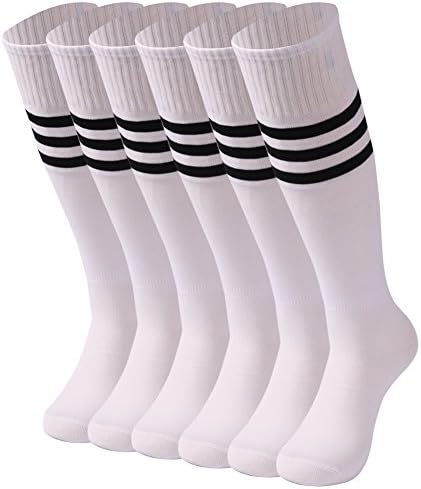 saounisi Unisex Tube Socks,Knee High Football Soccer Volleyball Baseball Cheerleading Team Socks 6 Pairs