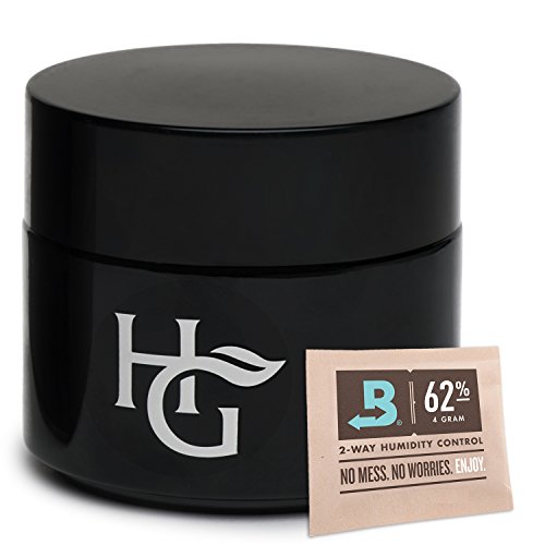 Herb Guard - Quarter Oz Airtight Container & Smell Proof Stash Jar (100ml) Bonus Humidity Pack Keeps Goods Fresh for Months