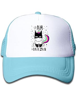 Cute Bat Unicorn Mesh Hat for Boys&Girls Cool Adjustable Kids Cap Pink