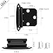 Hosom Overlay Cabinet Hinges Black 12pcs, Self Closing Hinge Face Mount for Kitchen Cupboard, with Door Bumpers