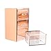 Rose Gold Acrylic Vanity Organizer Makeup Organizer Storage Drawers, Desk Small Vanity Organizer, Qtip Holder Paper Clip Holder 3 Drawers - Moosy Life