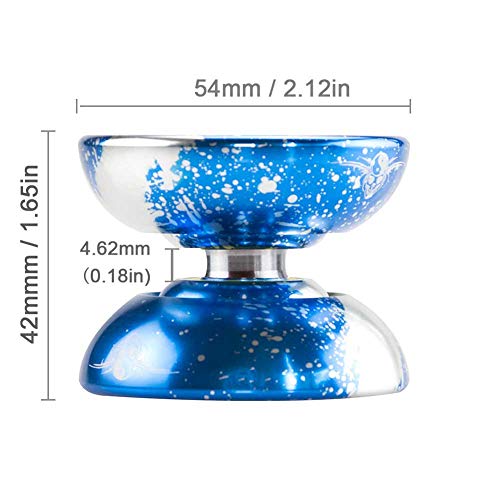 YOSTAR Yoyo Professional MAGICYOYO N11 Unresponsive Pro Yoyos Metal Yoyo Toy, + 5 Strings and Glove and Yo-yo Bag (Blue & Silver)