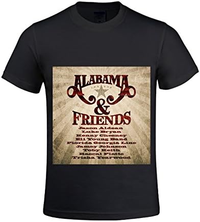 Alabama alabama friends Men T Shirts Crew Neck Sport Black