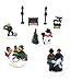 Cobblestone Corners 2019 Christmas Village Collection - Polyresin Village People, Square Bench, Well, Snowman and Accessories (9 Miniatures Set A)