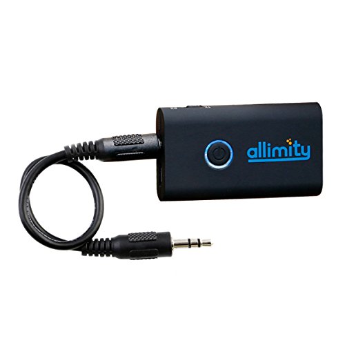 ALLIMITY Bluetooth Transmitter Receiver, 2 in 1 Wireless Audio Adpater Car Kit for Home Vehicle Stereo System, TV/DVD, Bluetooth Headphones and Speaker(Upgraded Version)