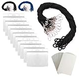 ID Badge Holder Lanyards for ID Badges - ID Holder for Lanyard Nurse Badge Reel ID Card Holder Lanyard Name Badge Holder - ID Lanyard Name Tag Holder Plastic Card Sleeves - Black Horizontal - 55 Sets