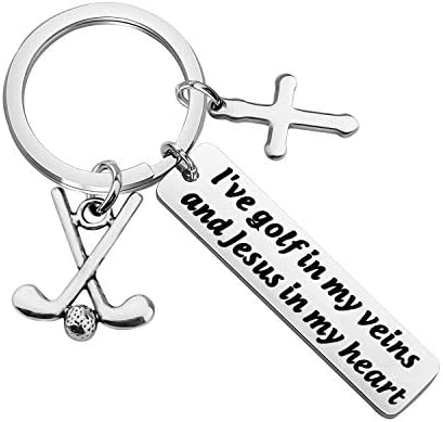 ゴルフギフト 父の日 お父さん おじいさん ゴルフ チャーム キーチェーン I Ve Golf キーリング In My Veins ゴルファーギフト 当店一番人気 And Heart Jesus 洗礼式