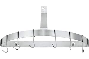 Cuisinart Chef's Classic Half-Circle Wall-Mount Pot Rack, Brushed Stainless