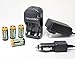Power2000 XP-123A - (4) CR123A Lithium Rechargeable Batteries & 110/240V Rapid Charger