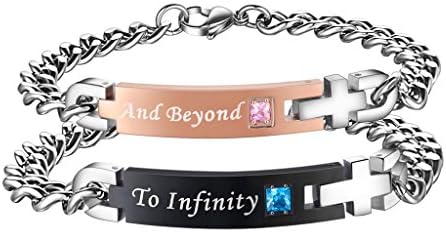 To Infinity And Beyond Stainless Steel Forever Matching Bracelets (2pc)
