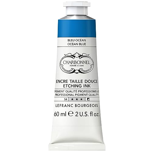 Lefranc Bourgeois Charbonnel, colori per stampa in rame, altamente pigmentati, eccellente resistenza alla luce, vegano, colori vivaci, resistente allinvecchiamento, tubo da 60 ml, blu oceano