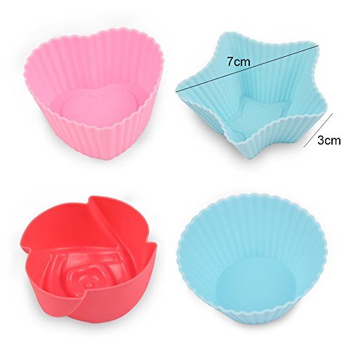 Hisight Muffin Moulds Reusable Nonstick Silicone Cupcake Liners 24 Pcs Heat Resisant Baking Cups For Baking Gelatin, Snack, Frozen Treats, Ice Cream,Hand soap soap model,Jelly pudding(Colorful)