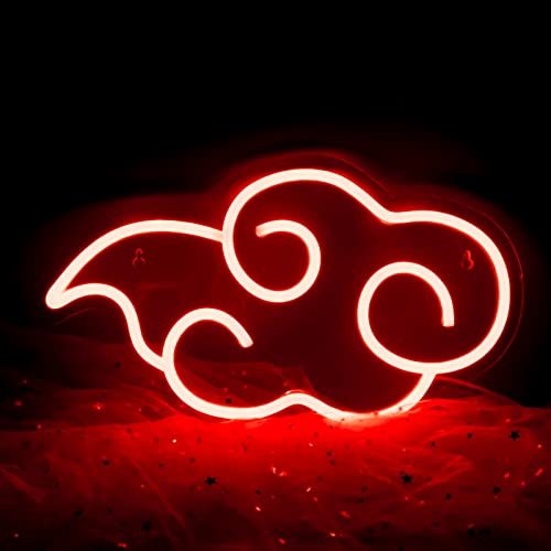 Anime Neon Sign Red Cloud Dimmable Japanese Led Neon Signs Lights For Anime Room Decor, USB