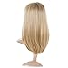 Women Centre Parting Long Straight Synthetic Heat Resistant Wigs Hairpiece Blonde + Wig Cap