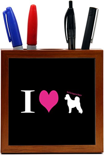 Rikki Knight I Love My Portuguese Water Dog Design 5-Inch Tile Wooden Tile Pen…