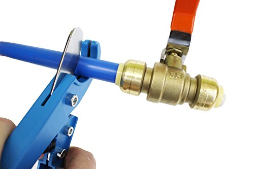3/4" Ball Valve Push Fit Connection - 3/4-Inch Brass Fitting Water Shutoff Tool Bite Fittings Connects PEX Copper Pipe PVC Tubes Tubing Plumbing Connector Disconnect Valves Hot Cold Quick Connectors - Thumbnail 3