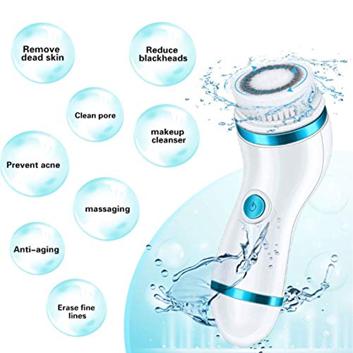 Gackoko Facial Cleansing Brush- with advance Latest Ion Technology & 4 Brush Heads for chargeable Electric Rotating Face brush -Awaken skin vitality for Deep Cleansing, Exfoliating,Blackhead (Blue-2) - Thumbnail 4
