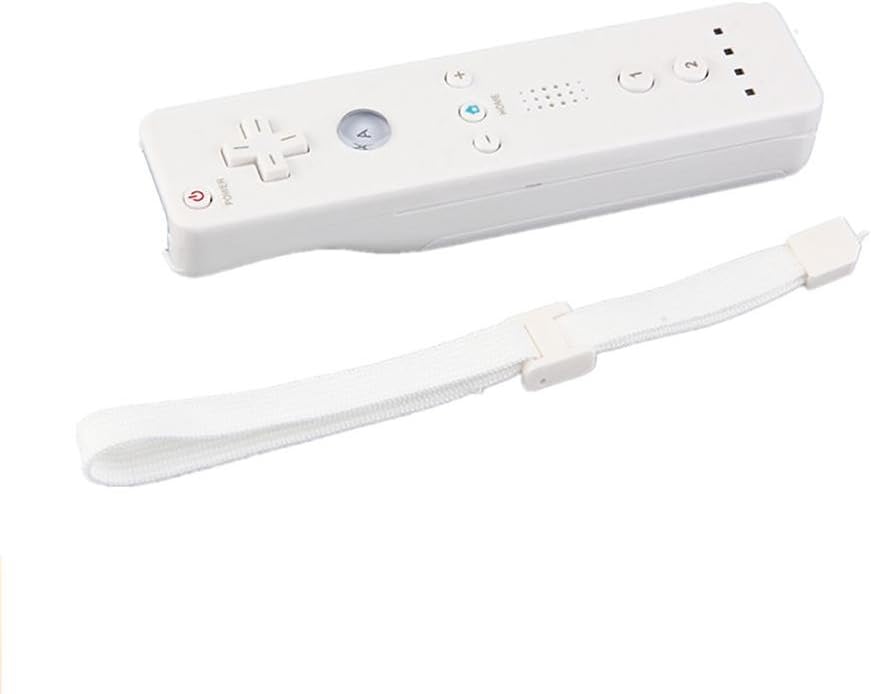 HAMKAW Wii Motion Plus Remote Control Wireless Wii White Game Controller with Silicone Case for Nintendo Wii U Console (Made in the UK)